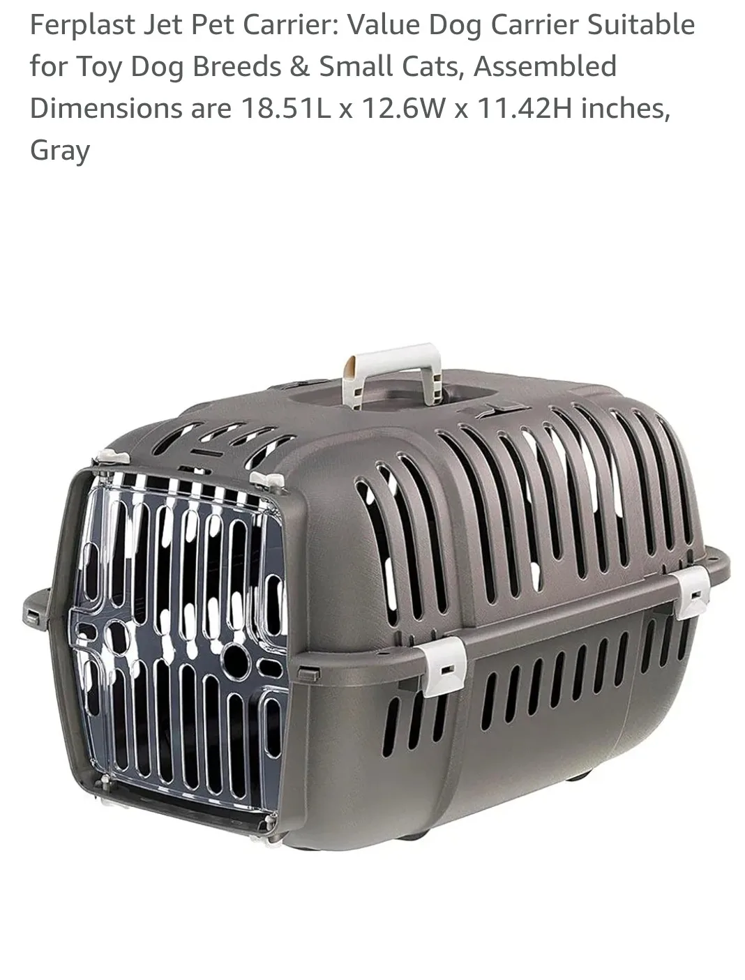 Ferplast Jet Pet Carrier - Gray Dog & Cat Carrier thumbnail