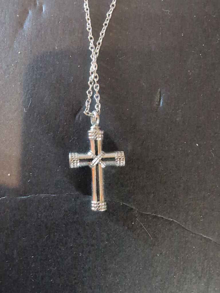 Silver Cross Necklace(Cremation ash Necklace)