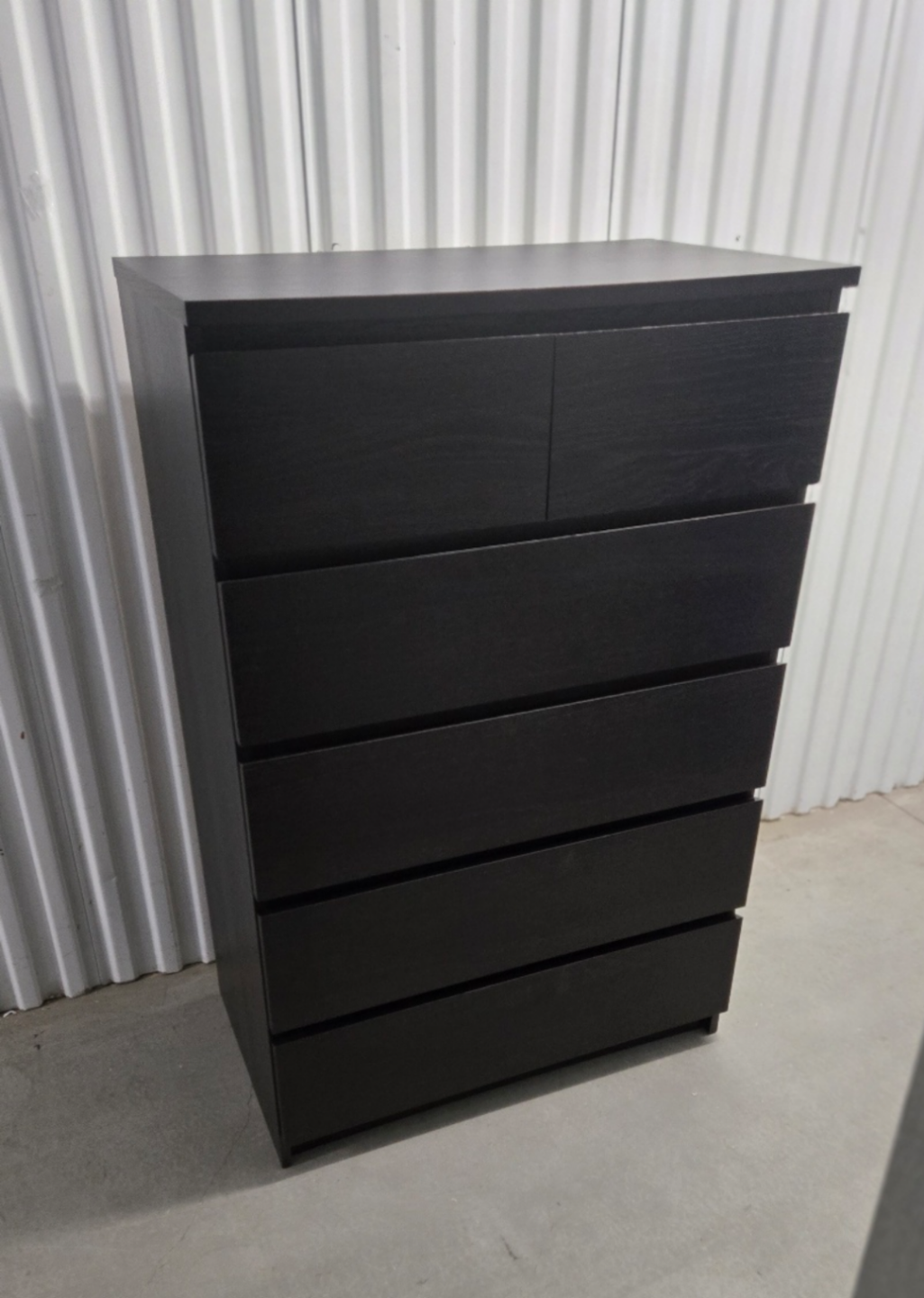 IKEA MALM 5-drawer Chest - Black-Brown