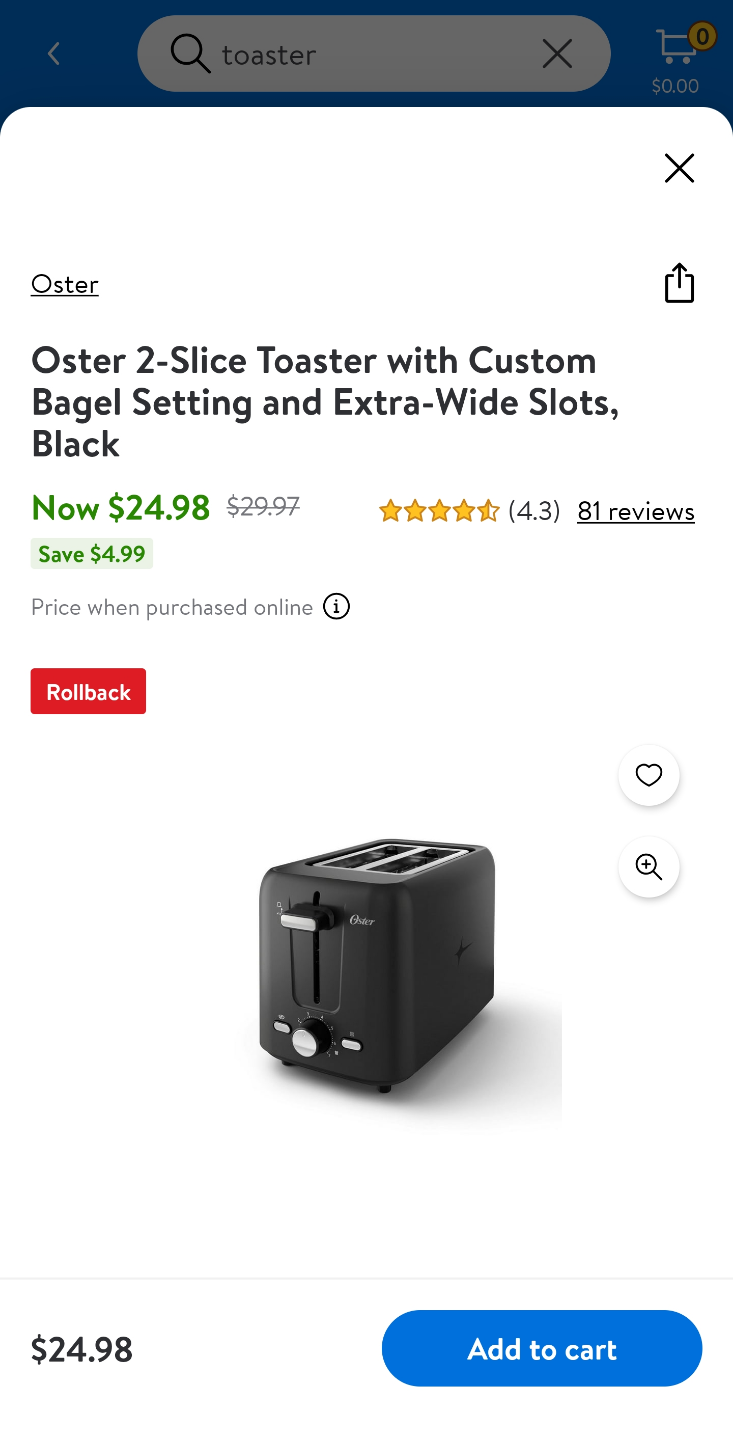 Oster 2-Slice Toaster with Bagel setting- Black - photo 3