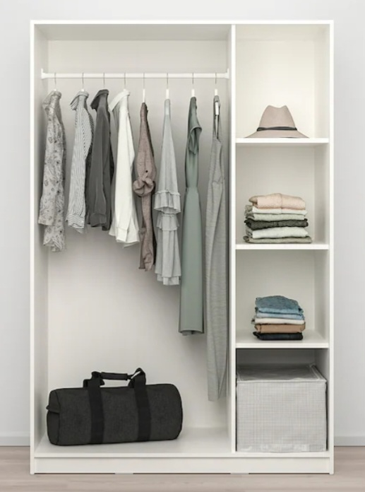 Ikea Kleppstad White 3-Door Wardrobe Closet - photo 2