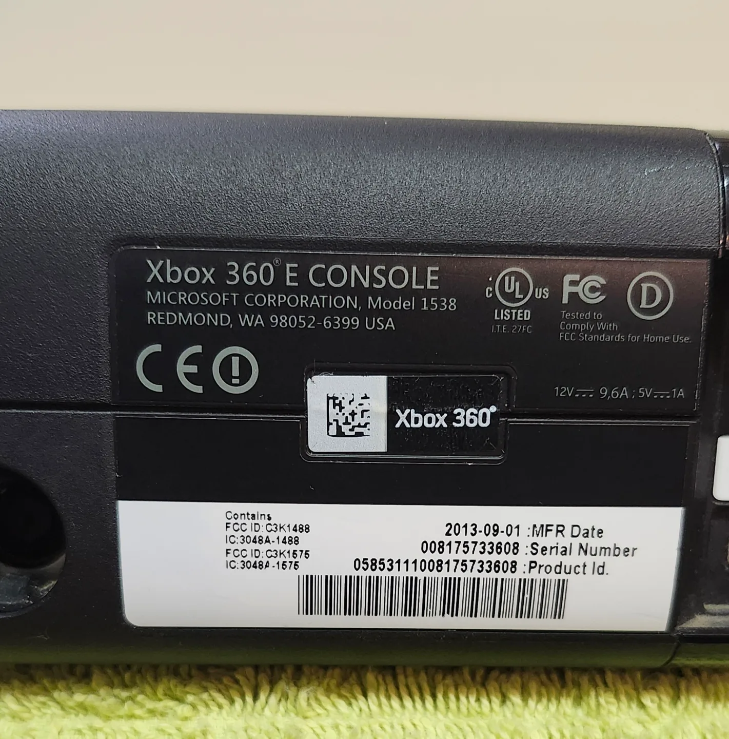 X box 360 e with all wires and wireless controller and 22 games image indicator(3)