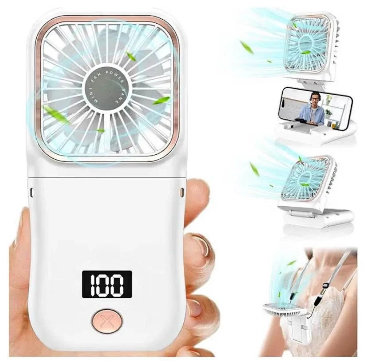 Portable Folding Handheld Fan with Battery Indicator thumbnail