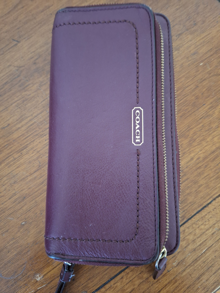 Coach Leather Zip Around Wallet