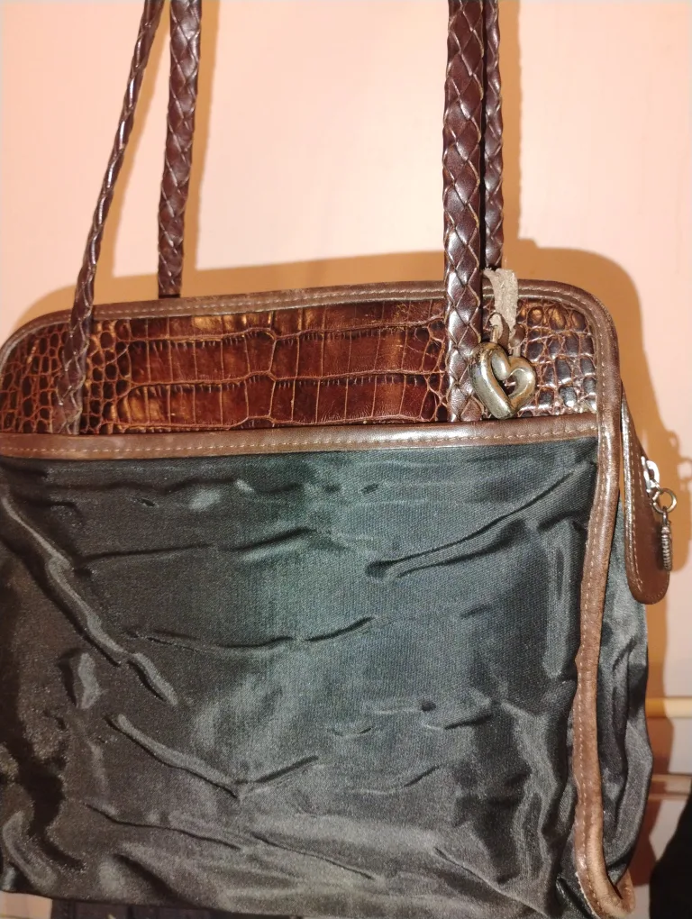 Brighton Braided Handle Black and Brown Tote Bag image indicator(2)