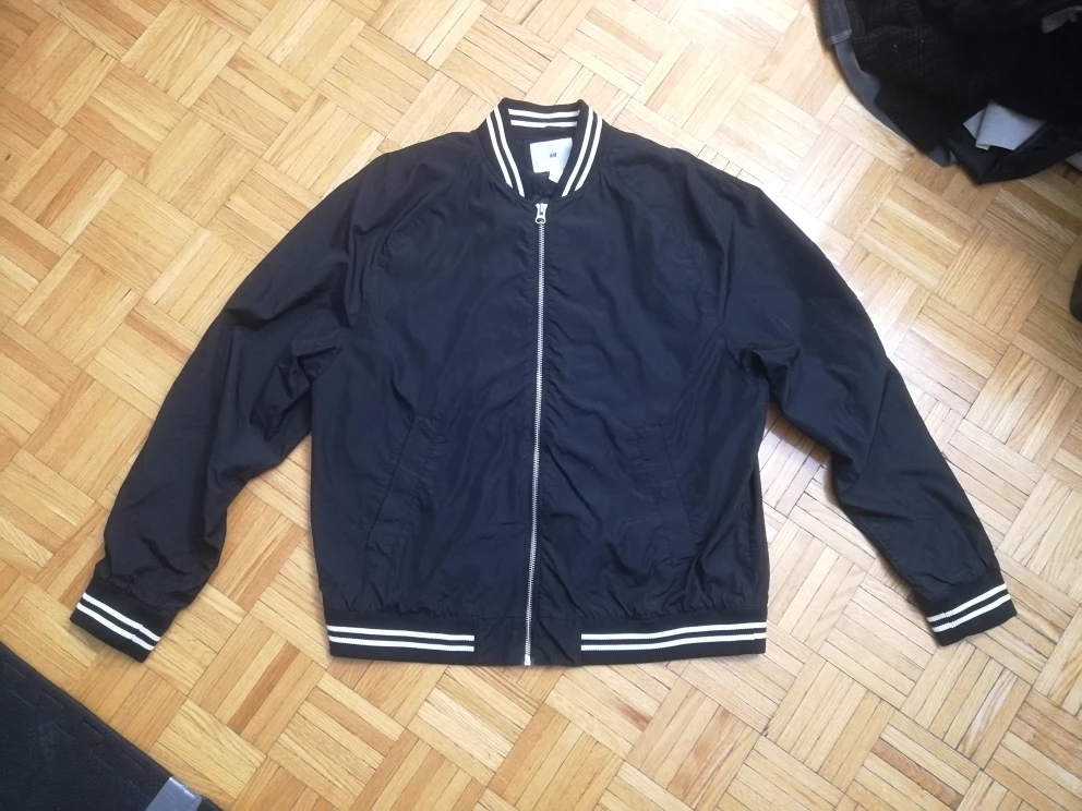 Men's H&M Black Bomber Jacket - Size XL