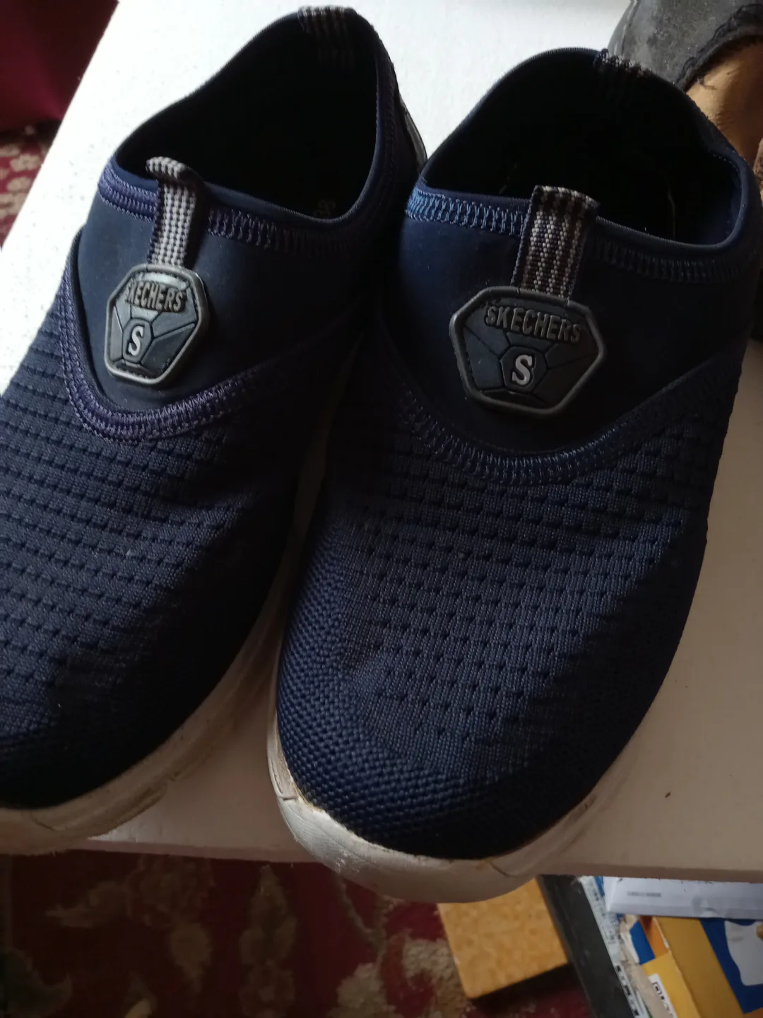 Skechers Navy Blue Slip-on Sneakers - Size 8 image indicator(8)