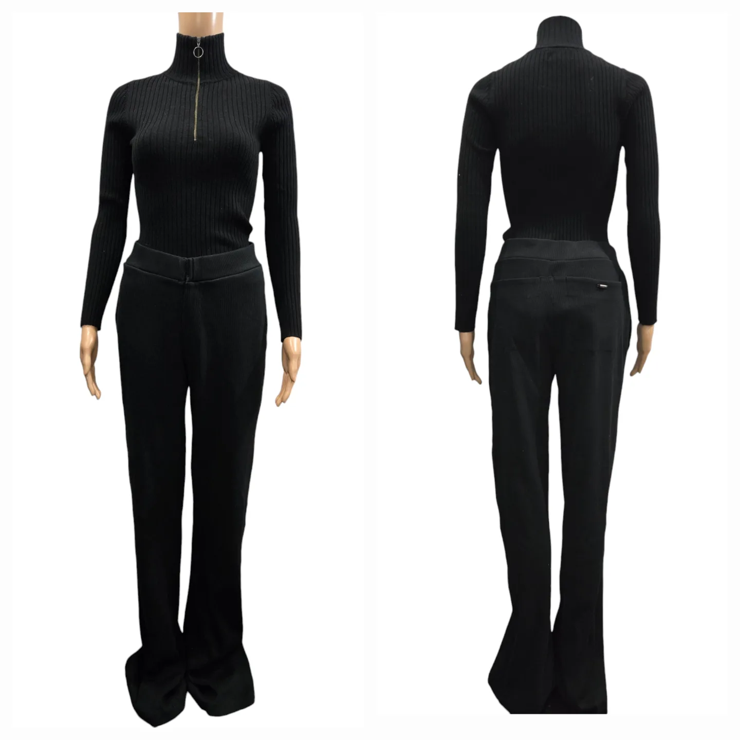 Unisex 032c Ribbes Flared Pants Extra Long & Tall Size M image indicator(4)