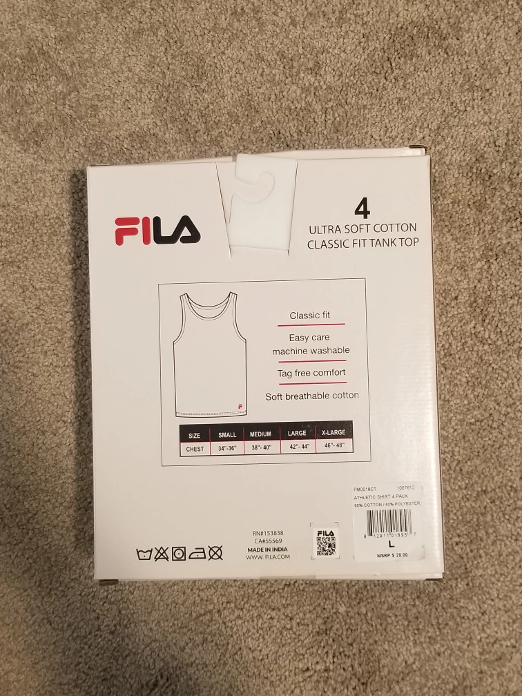 Fila Men's Ultra Soft Cotton Classic Fit Tank Top (4-pack) - - photo 3