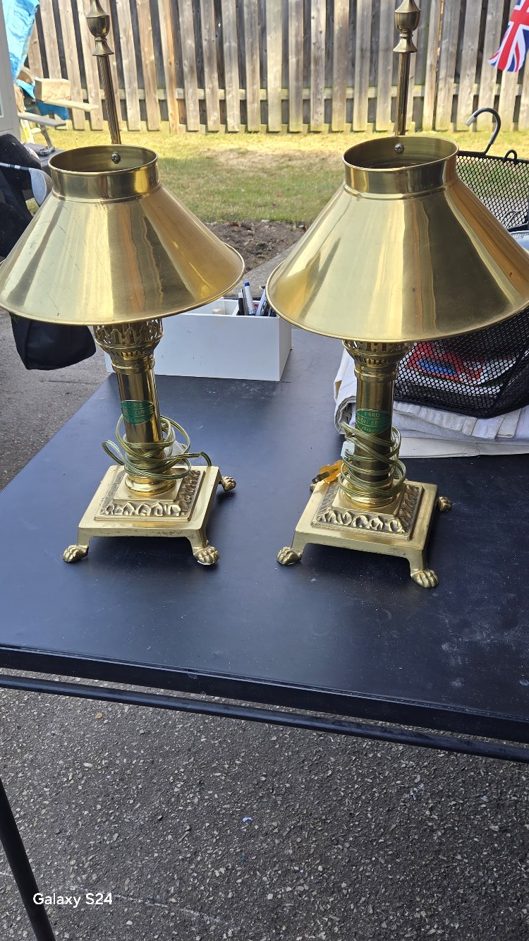 Pair of Brass Table Lamps