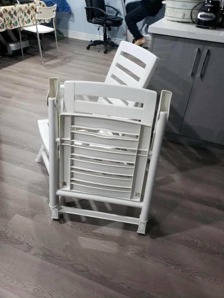 Pair of White Folding Plastic Chairs image indicator(2)