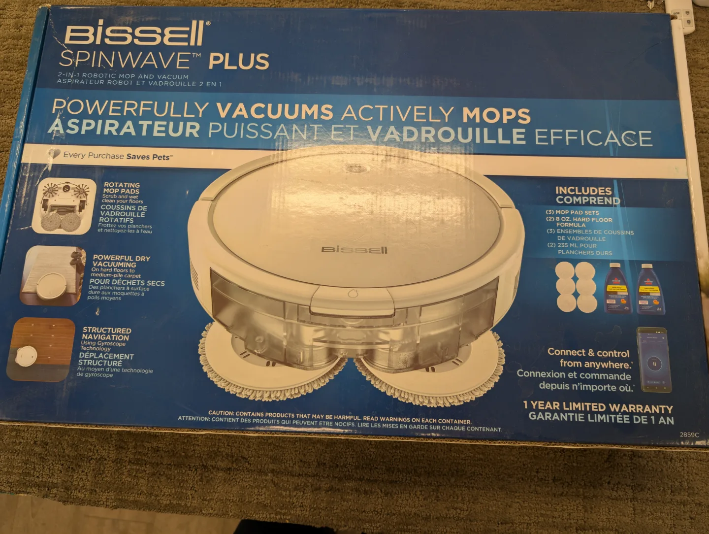 Bissell Spinwave Plus 2-in-1 Robot Vacuum and Mop thumbnail