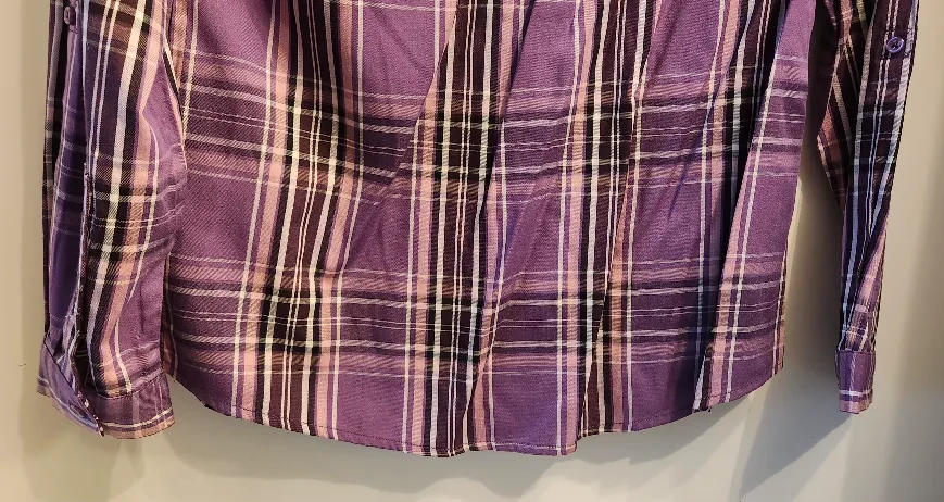 Women's Purple Plaid Blouse image indicator(10)