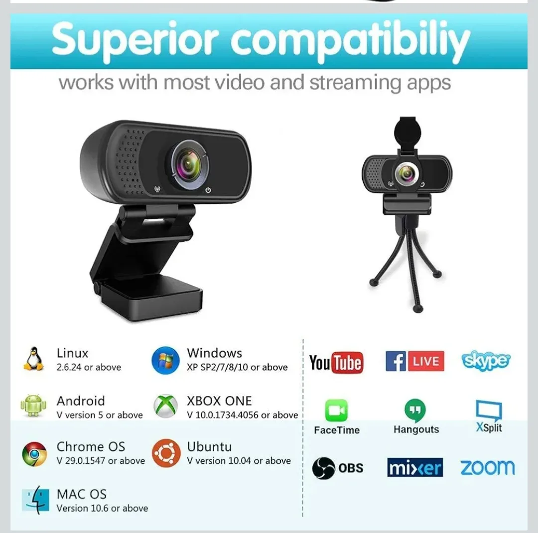 Full HD 1080p Webcam with 110-Degree Wide-Screen View image indicator(2)