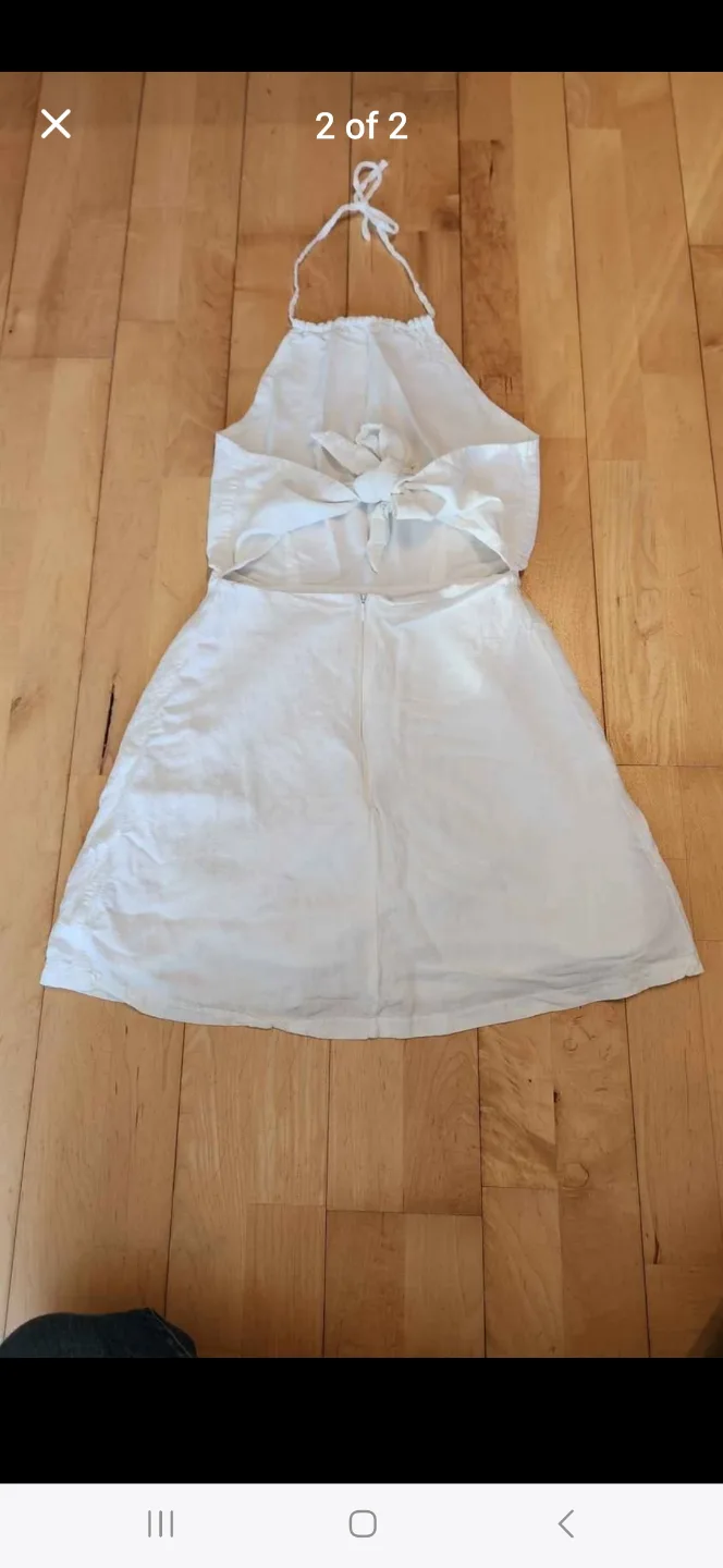 Forever Young White Linen Open Back Dress image indicator(2)