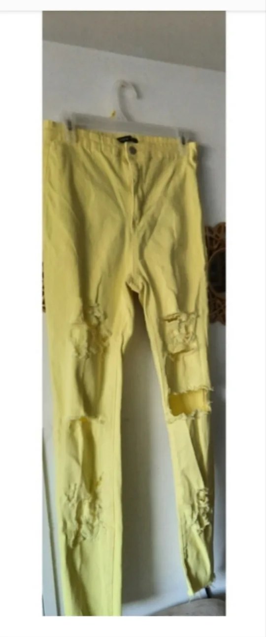Yellow Distressed Skinny Jeans image indicator(2)