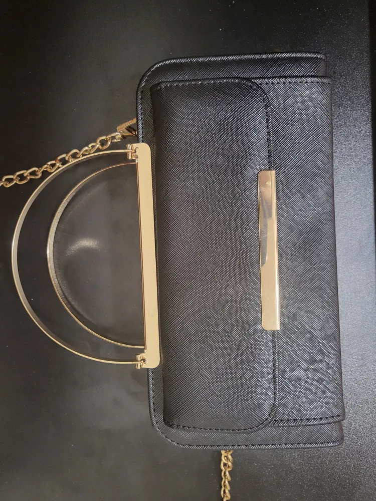vintage Black Wallet on Chain with Double Ring Handle image indicator(3)