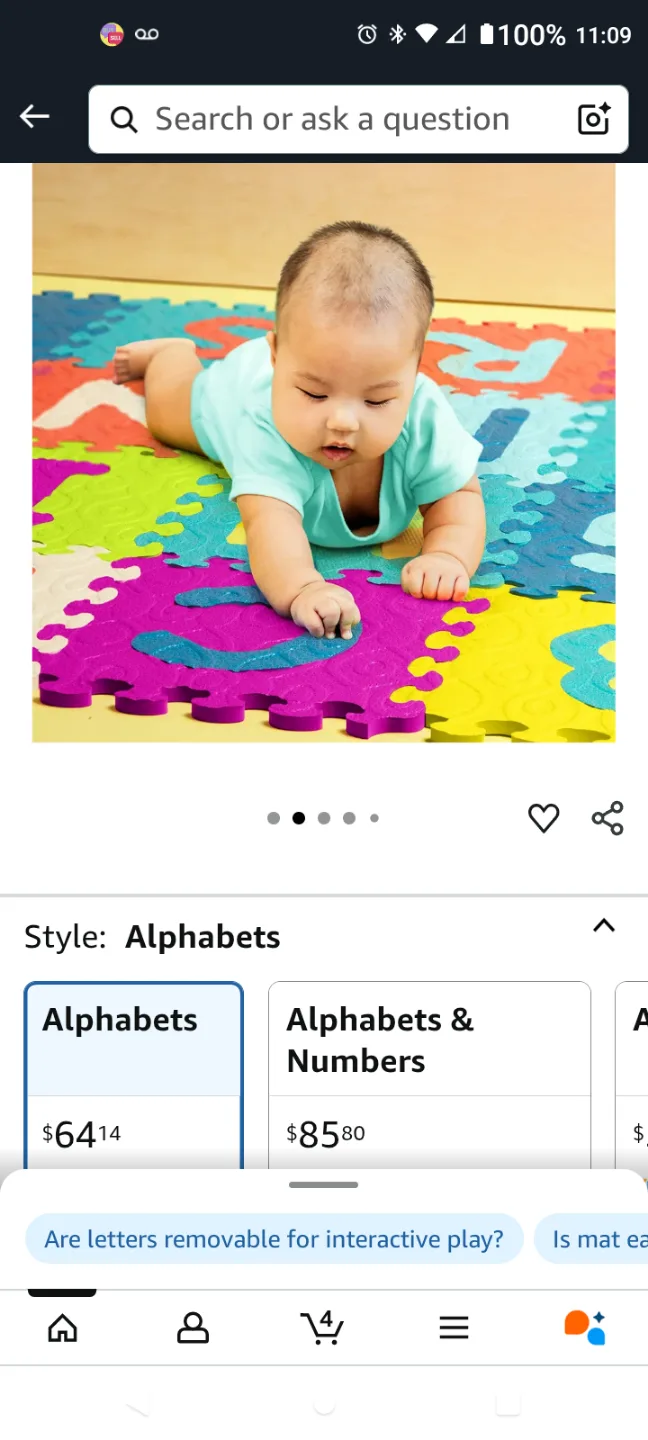 B. Play Alphabet Floor Mat - 26 Interlocking Foam Tiles image indicator(3)