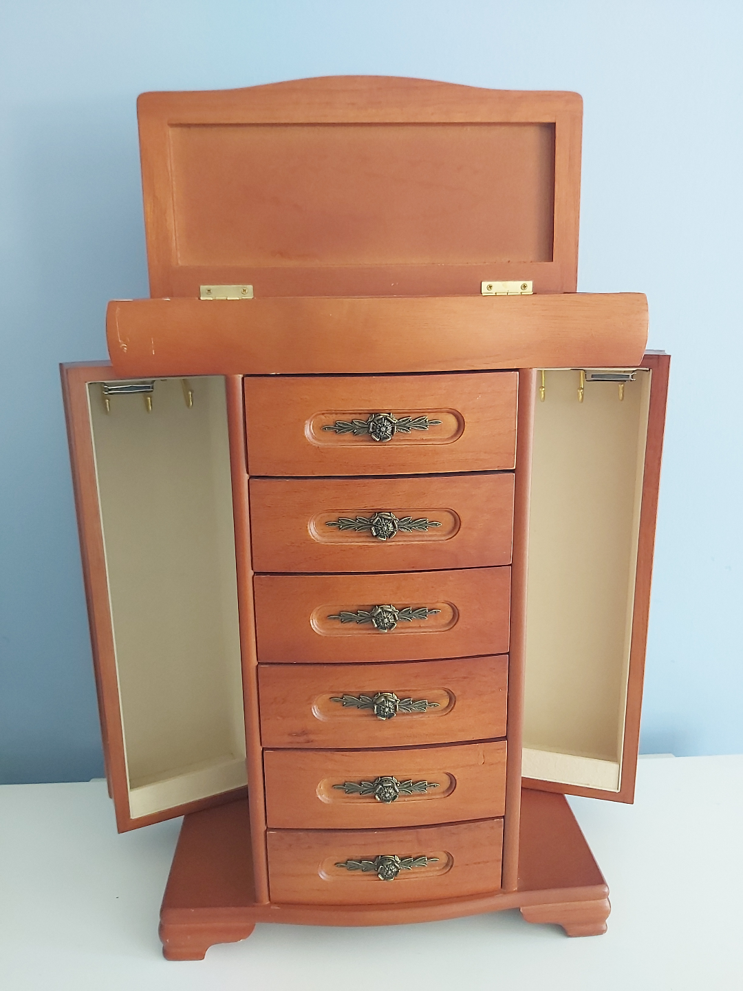 Wooden Jewellery Armoire with Drawers - photo 5