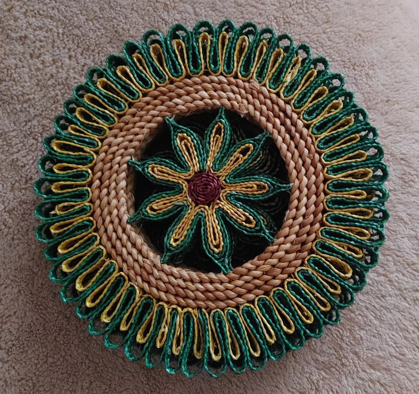 Set of 4 Vintage Woven Trivets thumbnail