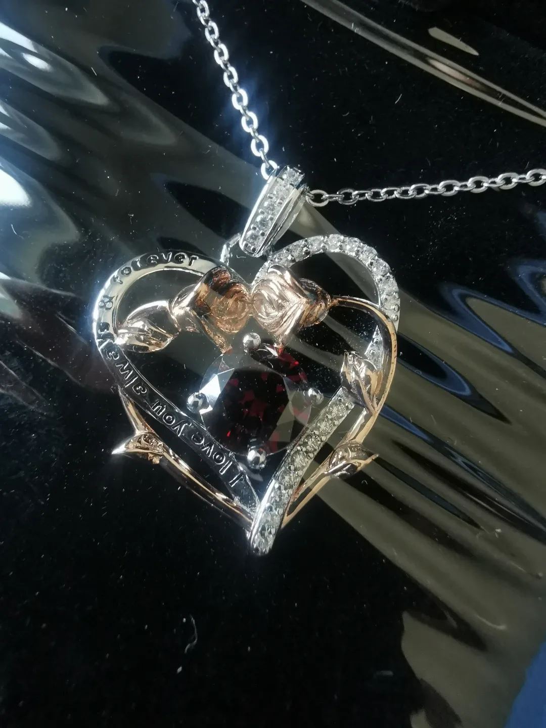 925 SILVER HEART SHAPE ROSE GOLD NECKLACE image indicator(6)