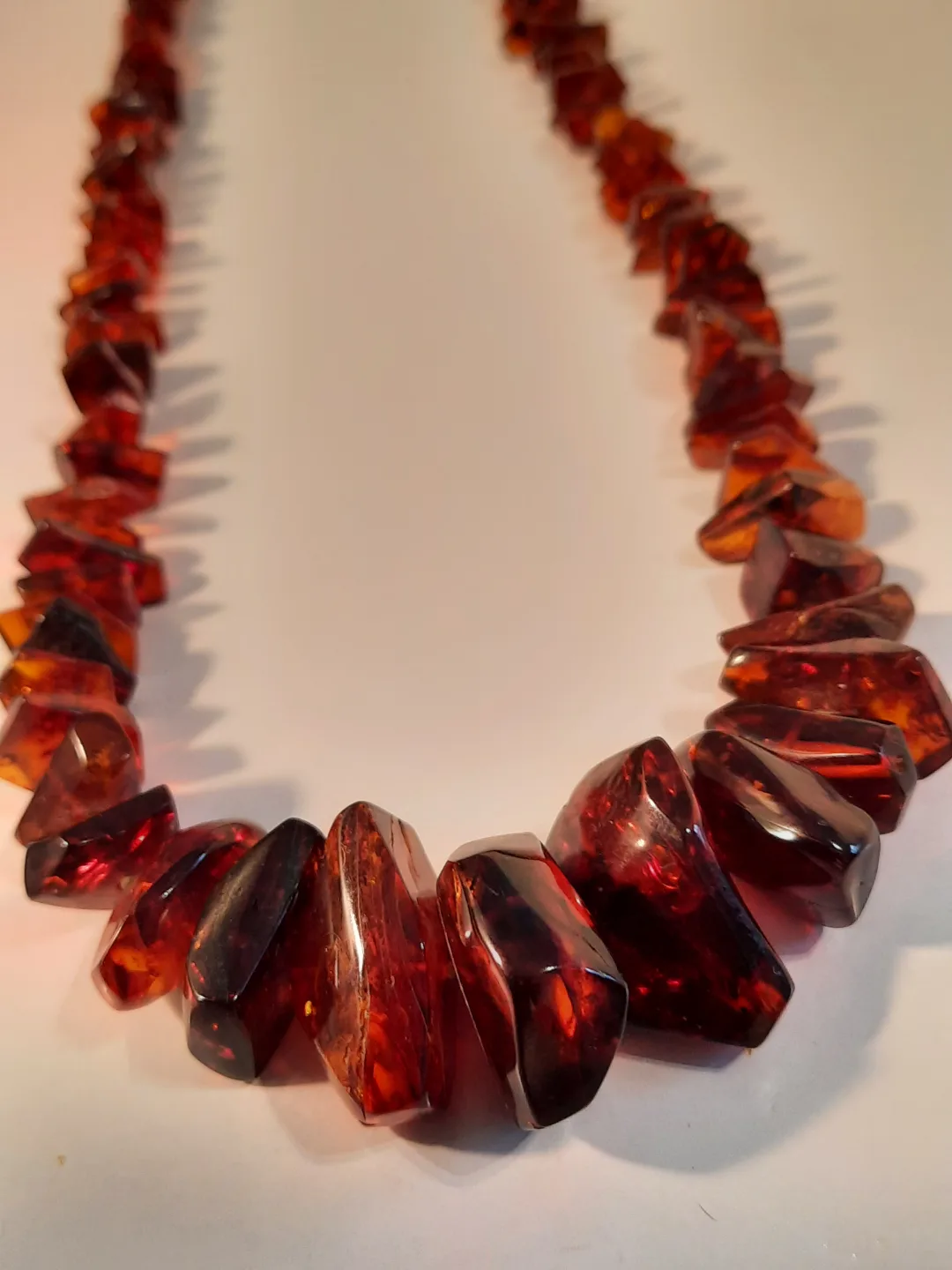Amber Beaded Necklace huge pieces thumbnail