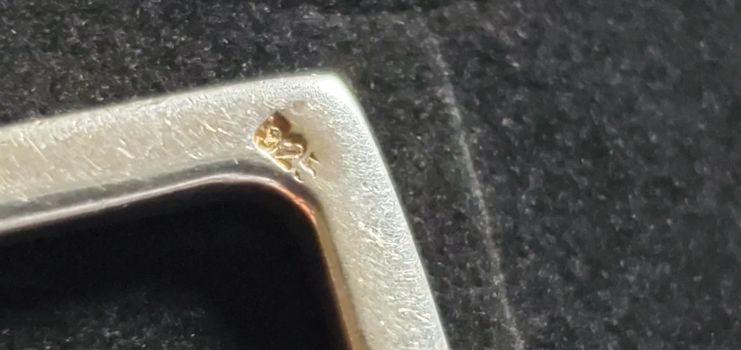 Vintge Birks Silver Rectangle Pendant Necklace image indicator(4)