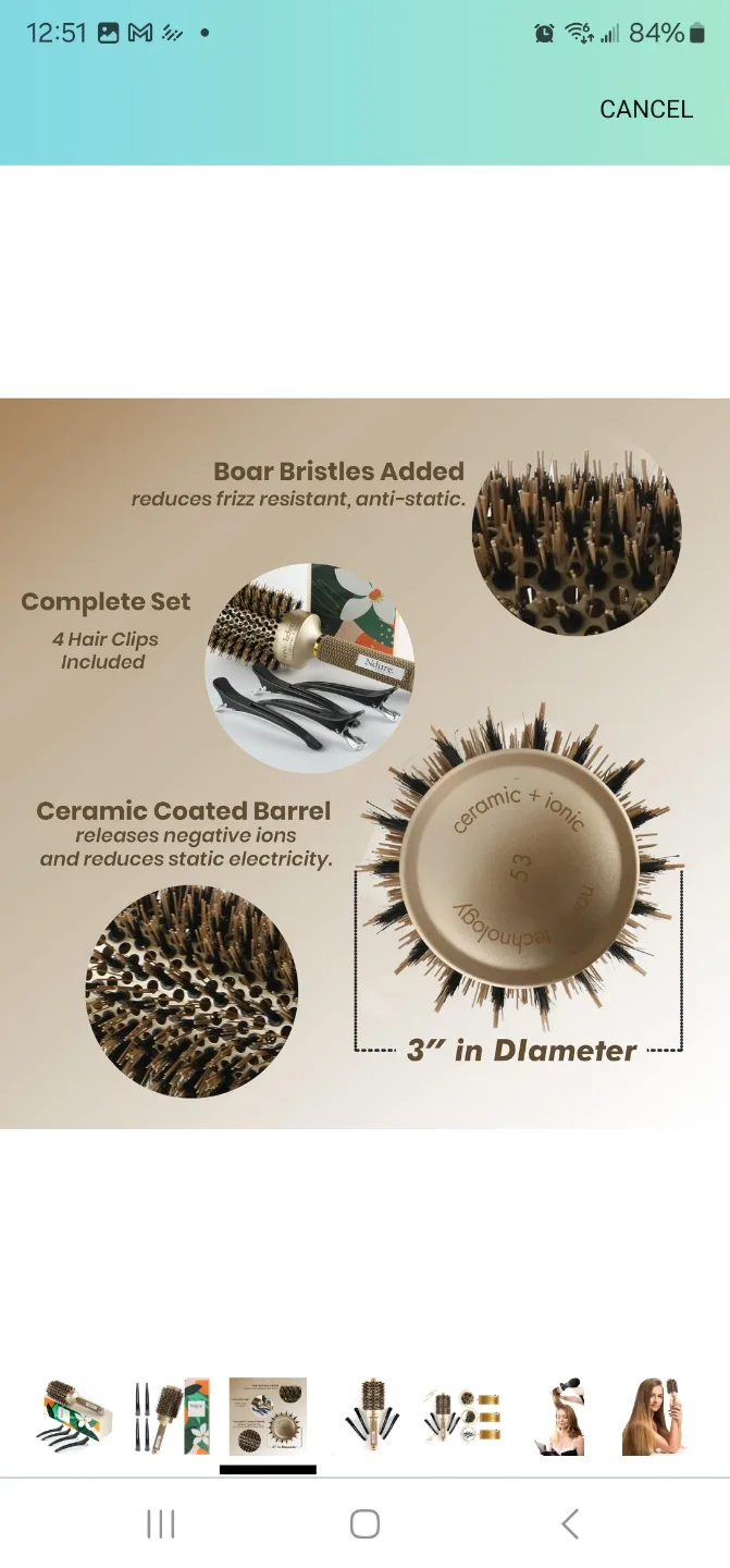 Ndure Beauty Hair Brush for Blow Drying, Curling.. image indicator(4)