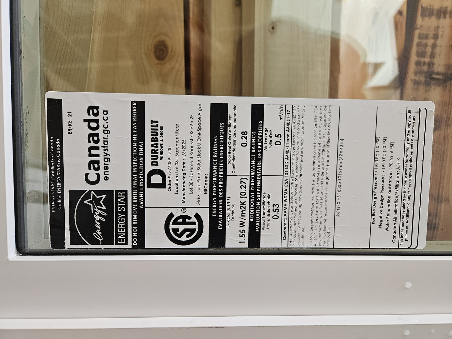 White Double Hung Window