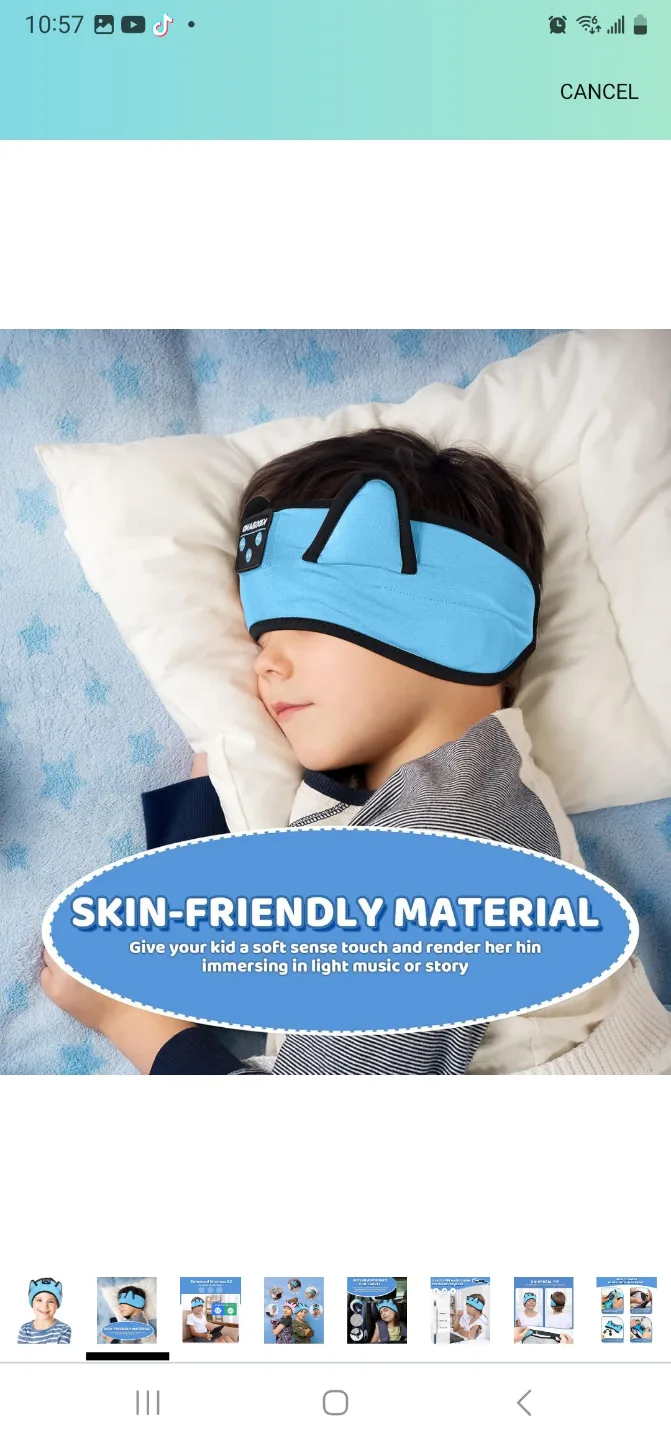 Kids Bluetooth Sleep Headphones - Blue thumbnail