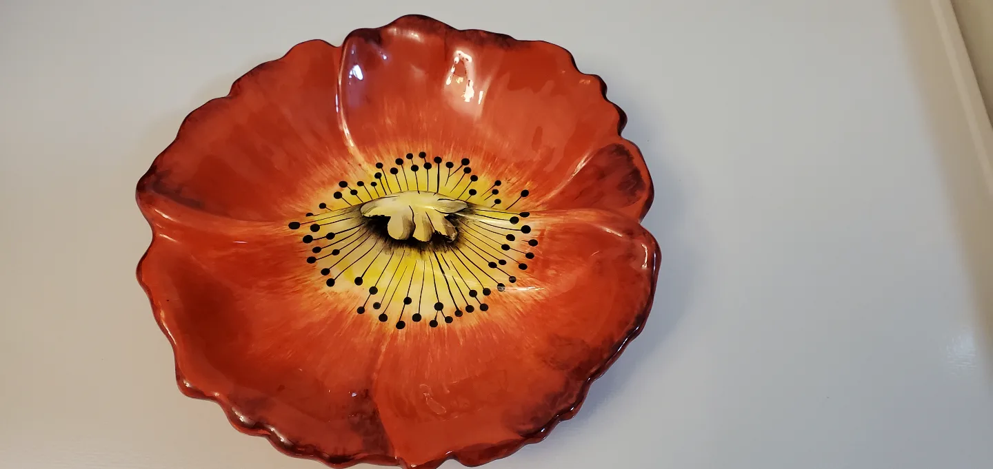 Vintage Poppy Shaped Ceramic Dish image indicator(2)