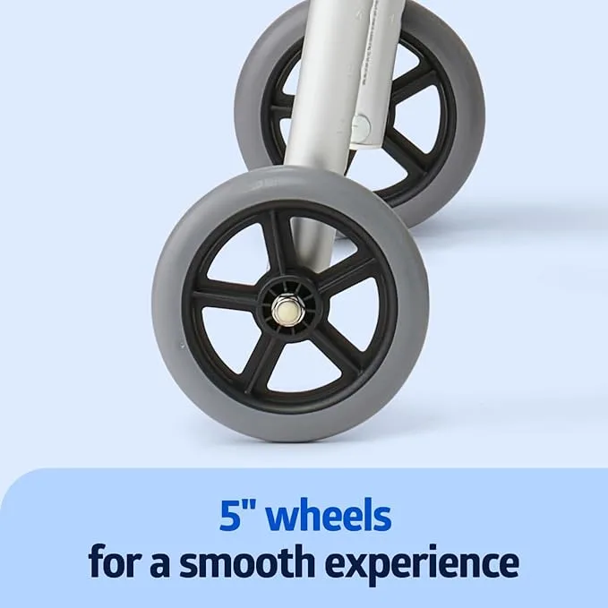 Brand New Medline Two-Button Folding Walkers with 5 inch Wheels image indicator(2)