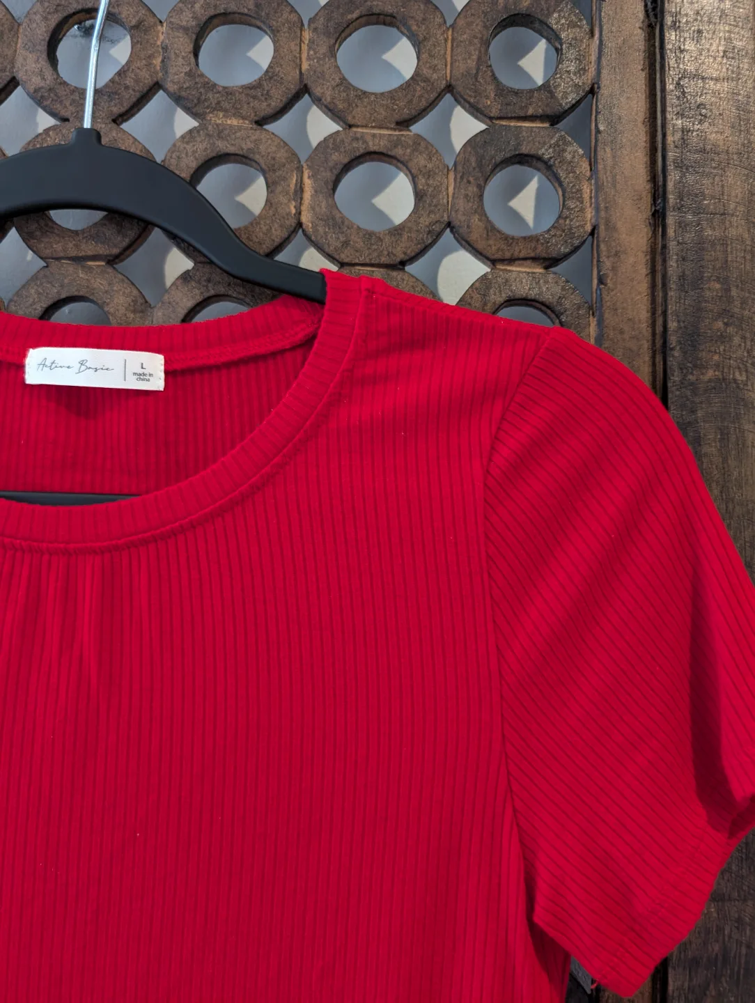 Red Ribbed Crop Top image indicator(3)