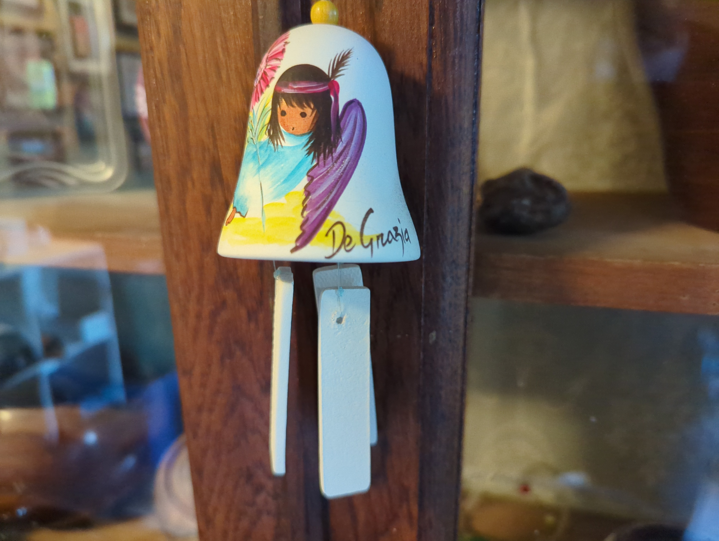 De Grazia Hand-painted Sandstone Wind Chime & laminate print - photo 4