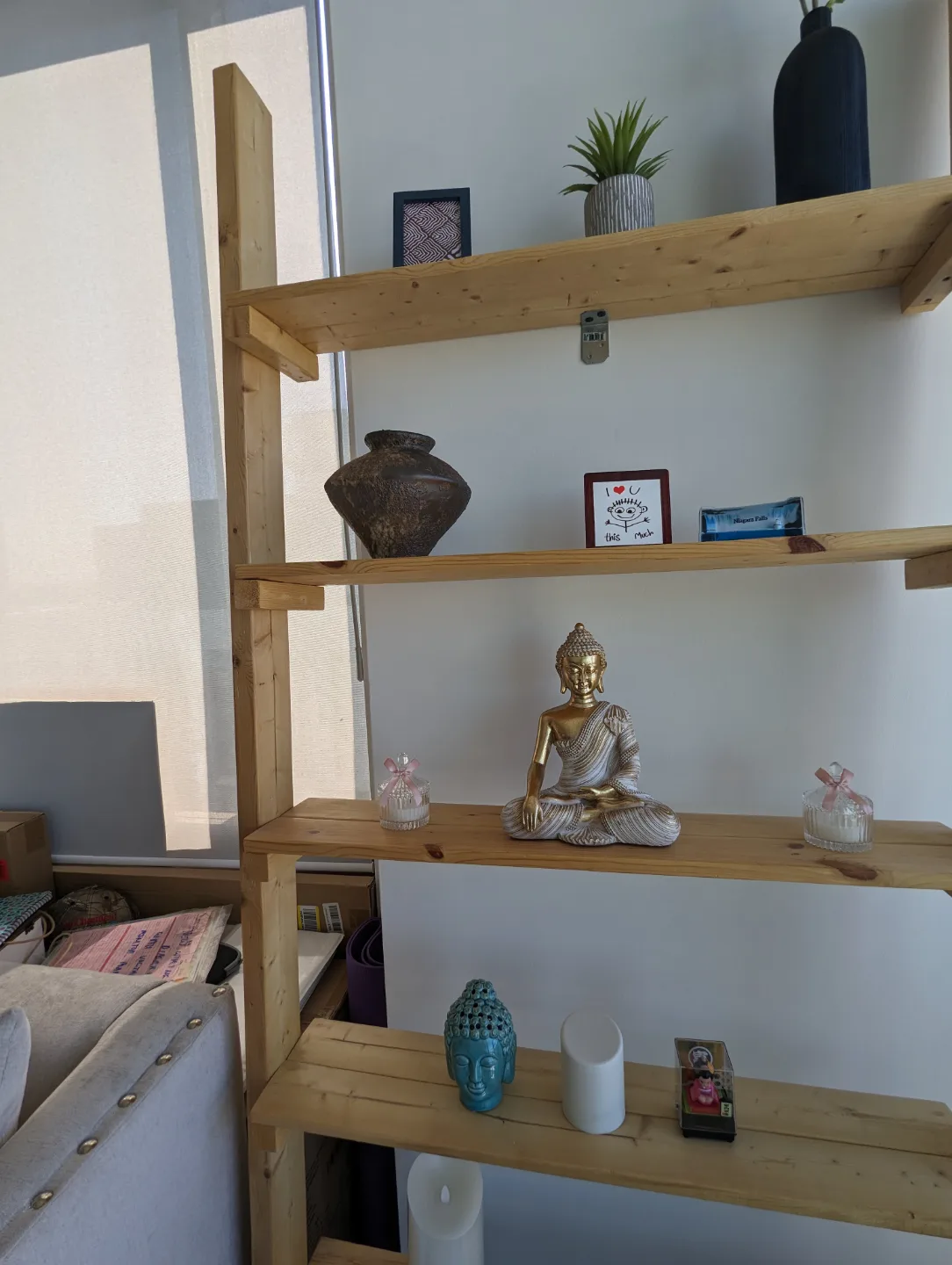 Rustic Wooden Ladder Shelf image indicator(3)