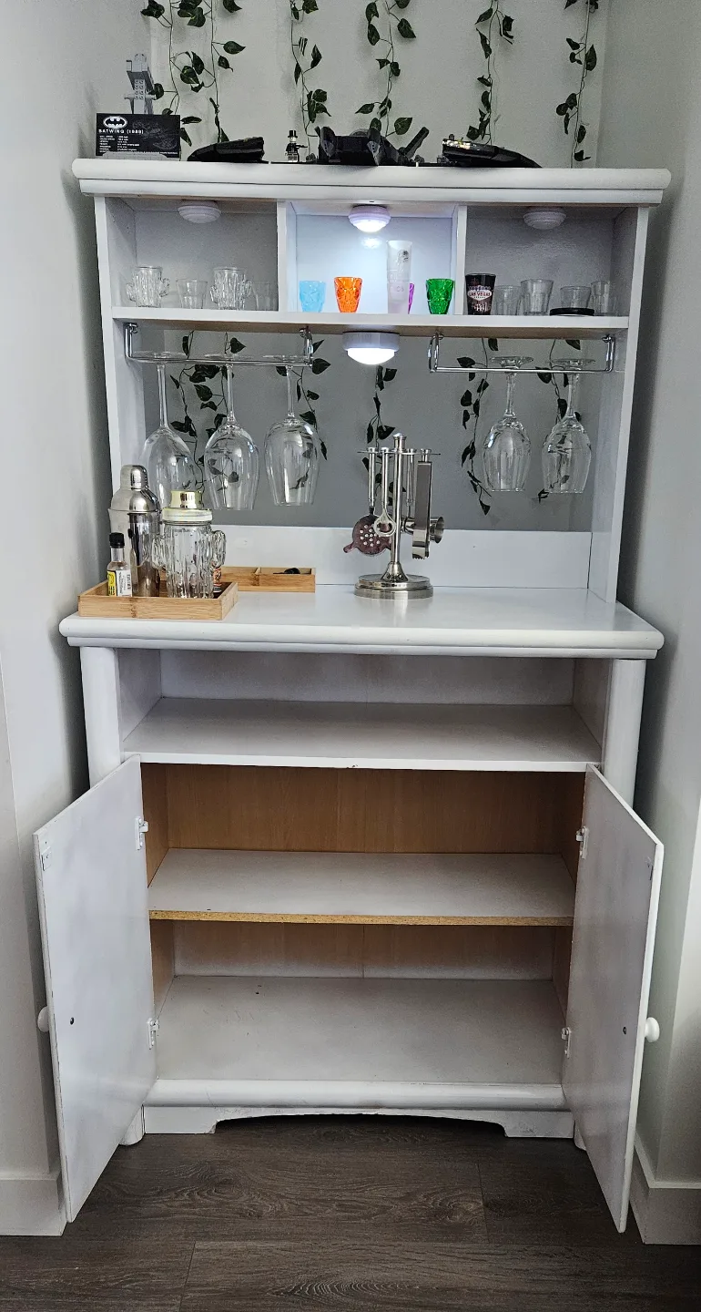 White Wooden Bar Cabinet thumbnail