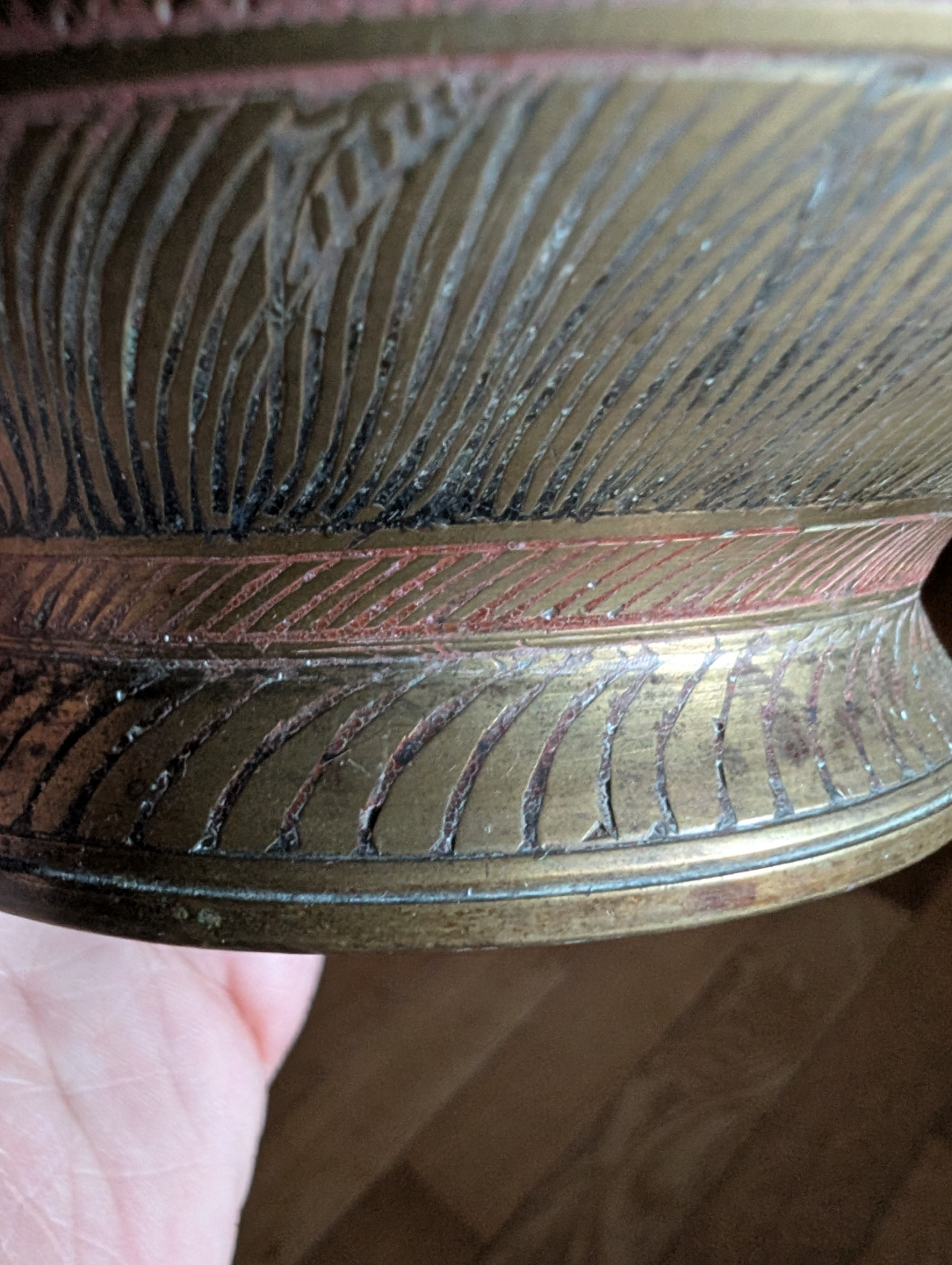 Vintage Brass Pot with Intricate Detailing - photo 5