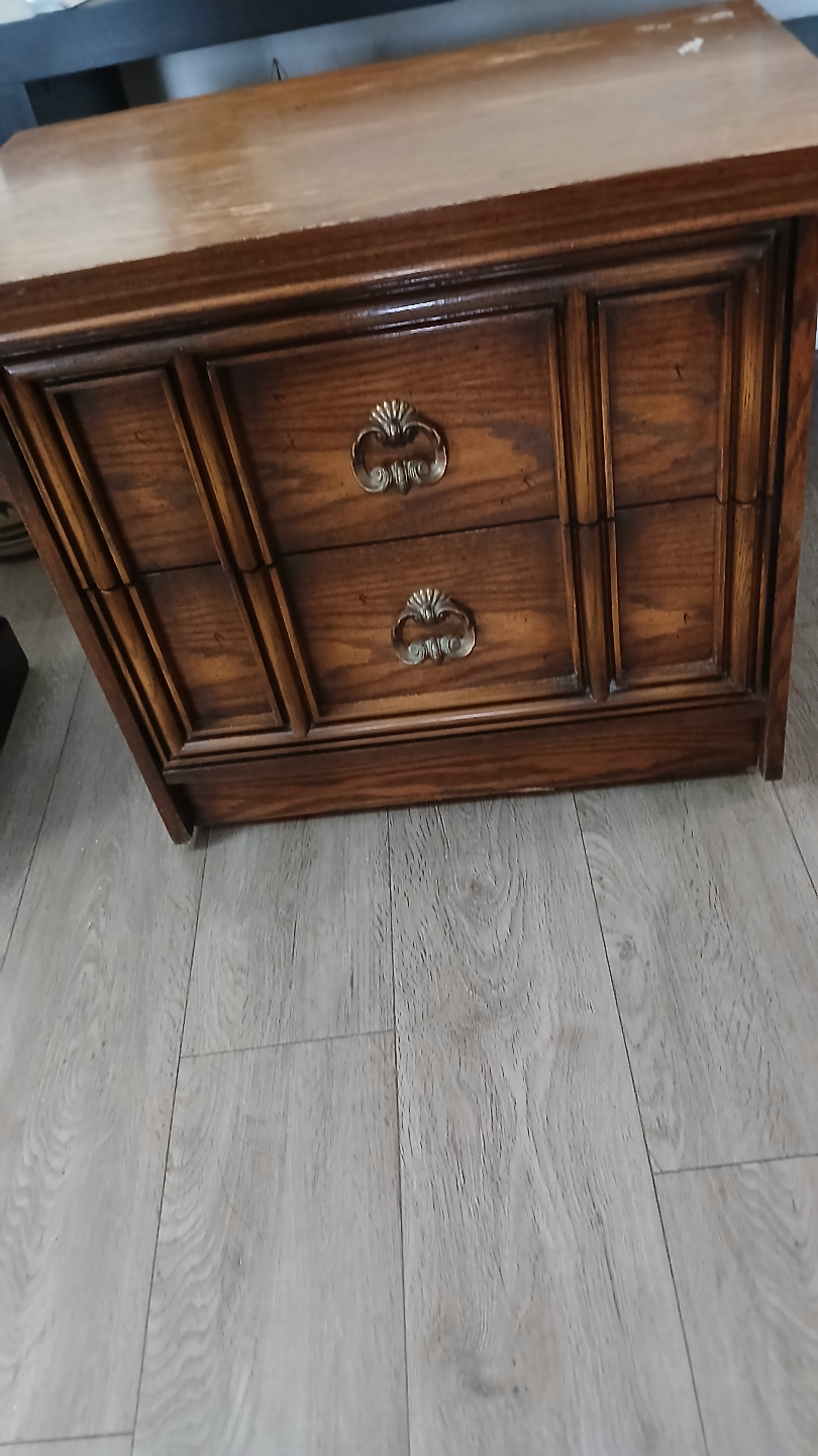 Vintage Wooden Two-Drawer Chest