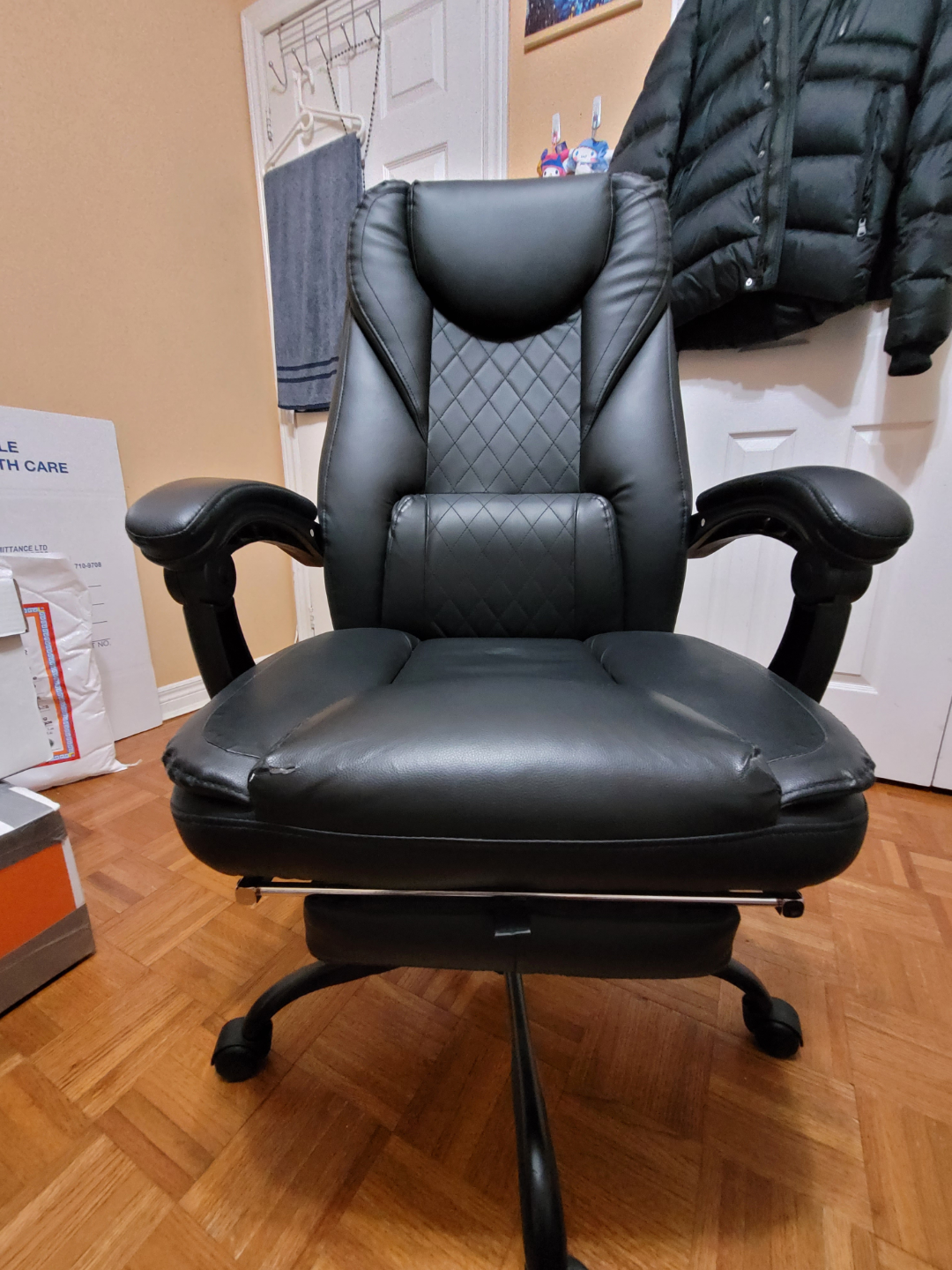 Ergonomic Executive Office Chair with Footrest - Black