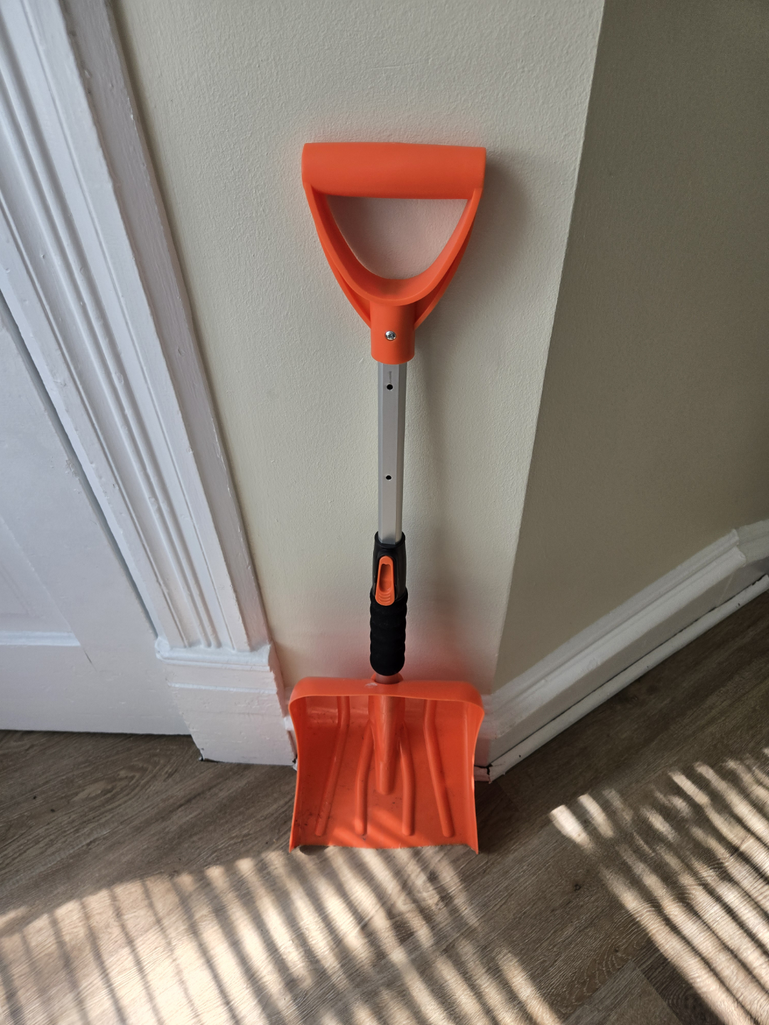 Orange Snow Shovel with Aluminum Handle