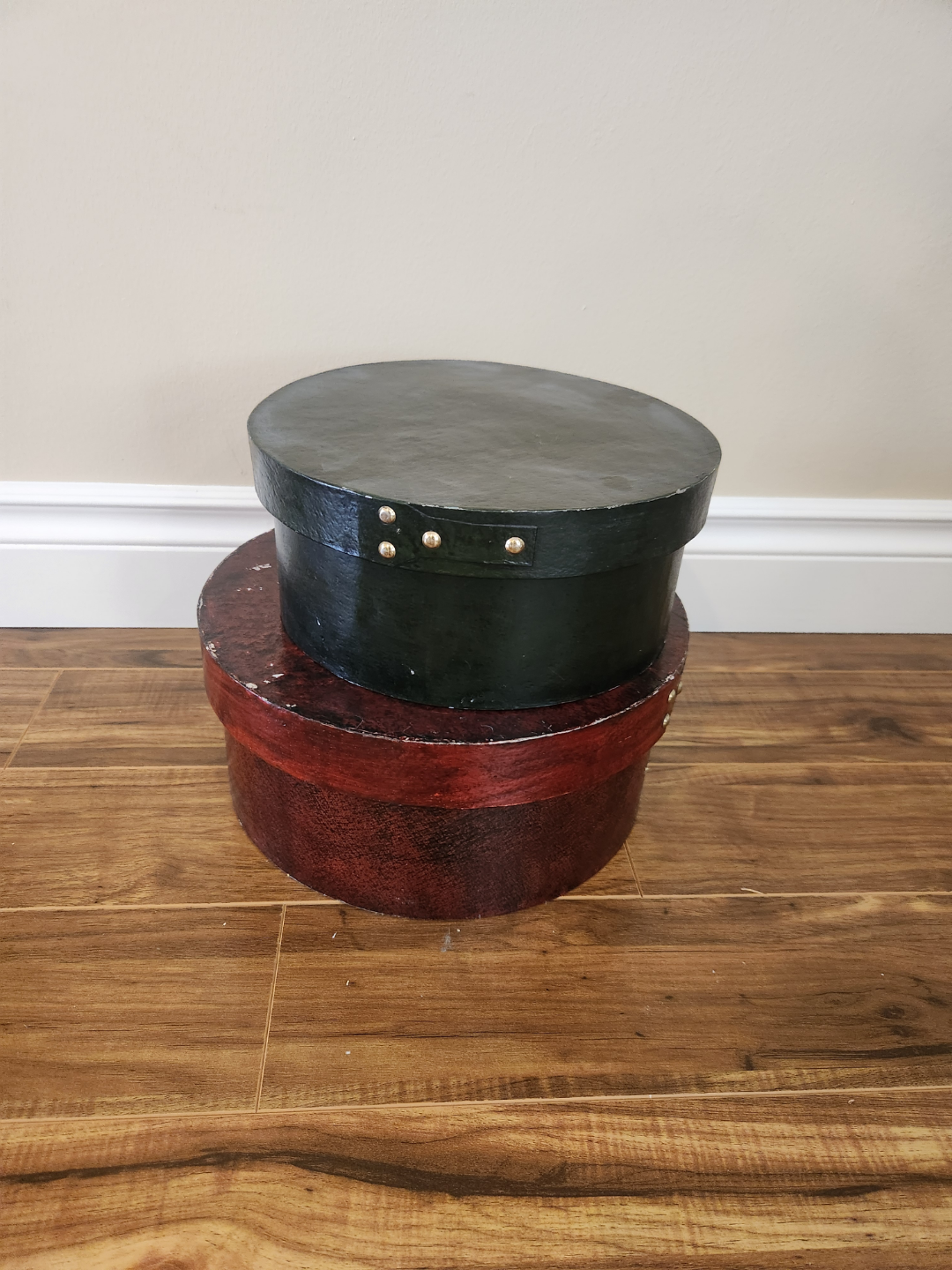 Pair of Vintage Round Hat Boxes