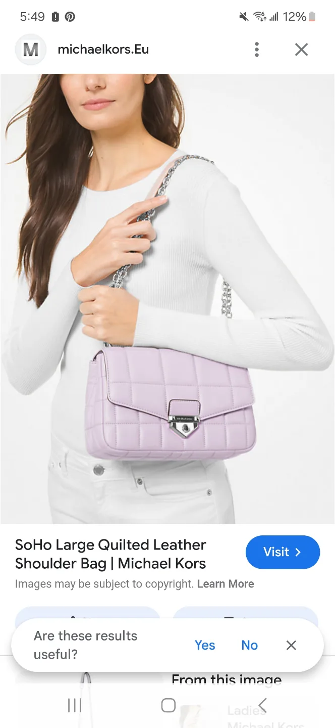 Michael Kors SoHo Large Quilted Leather Shoulder Bag - Lilac 🏒 image indicator(5)