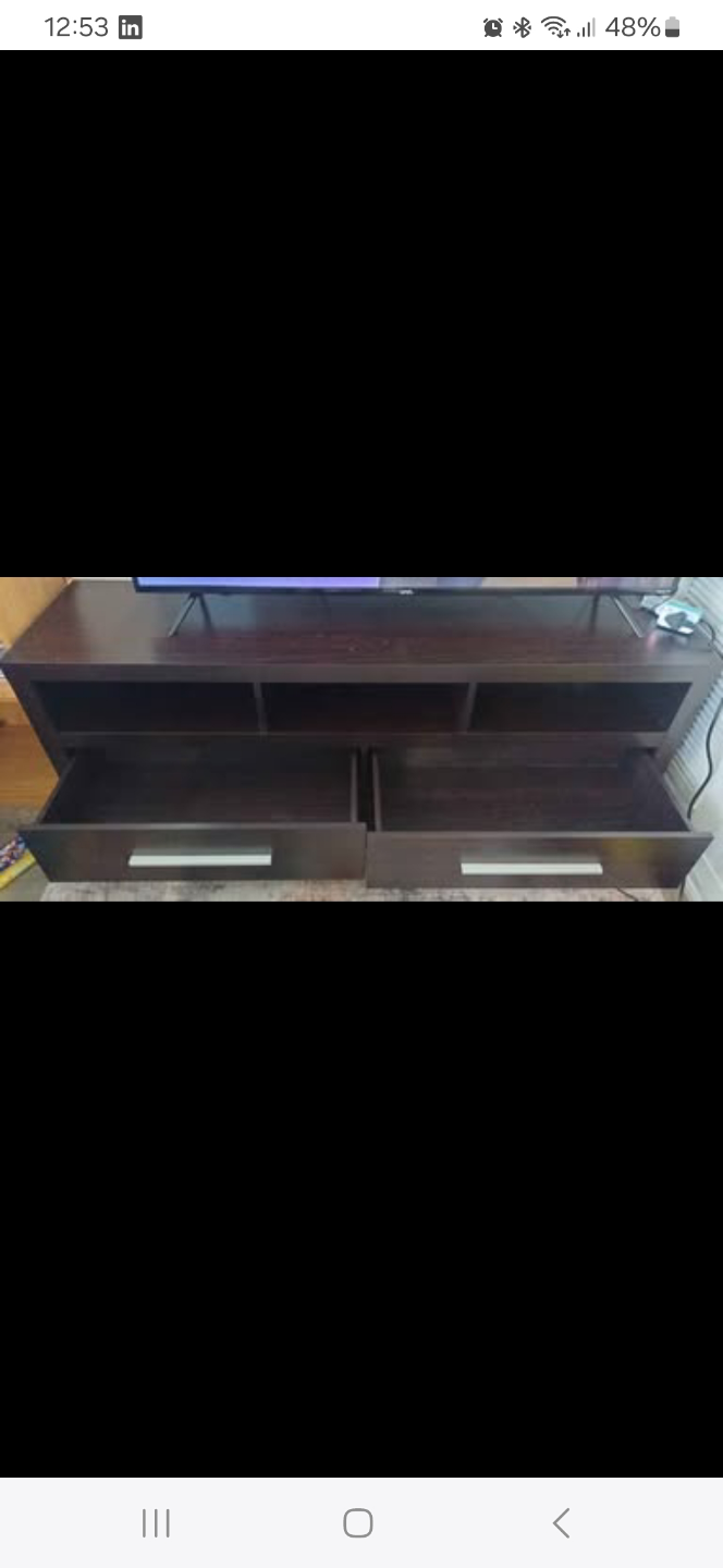Dark brown TV stand with drawers - photo 2
