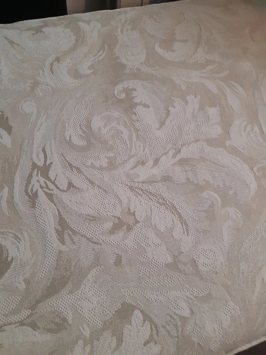 Beige Damask Upholstered Ottoman - photo 2