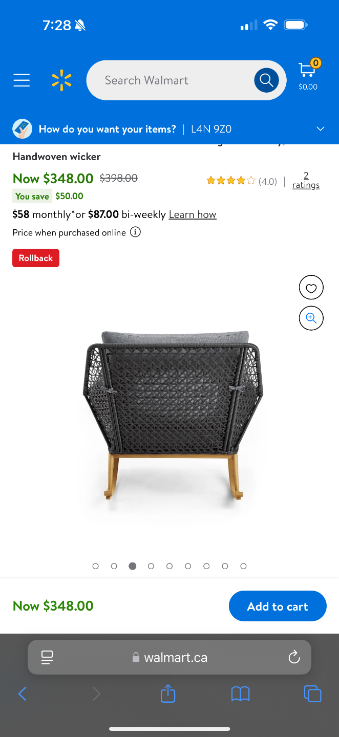 Handwoven Wicker Rocking Chair - photo 4