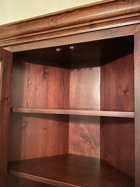 Corner Hutch Cabinet - Dark Brown Wood - photo 4