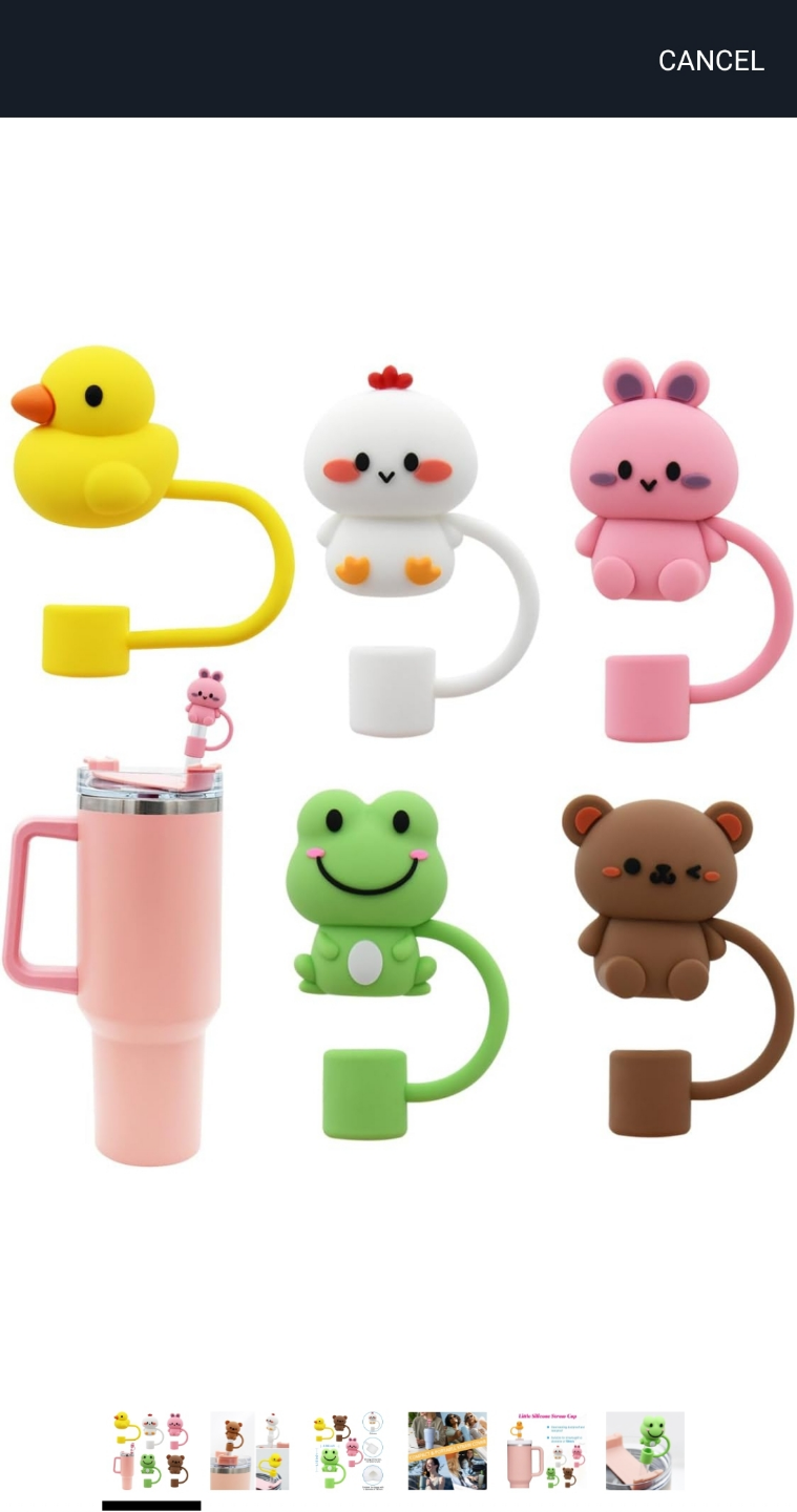 Cute Animal Straw Cover Cap