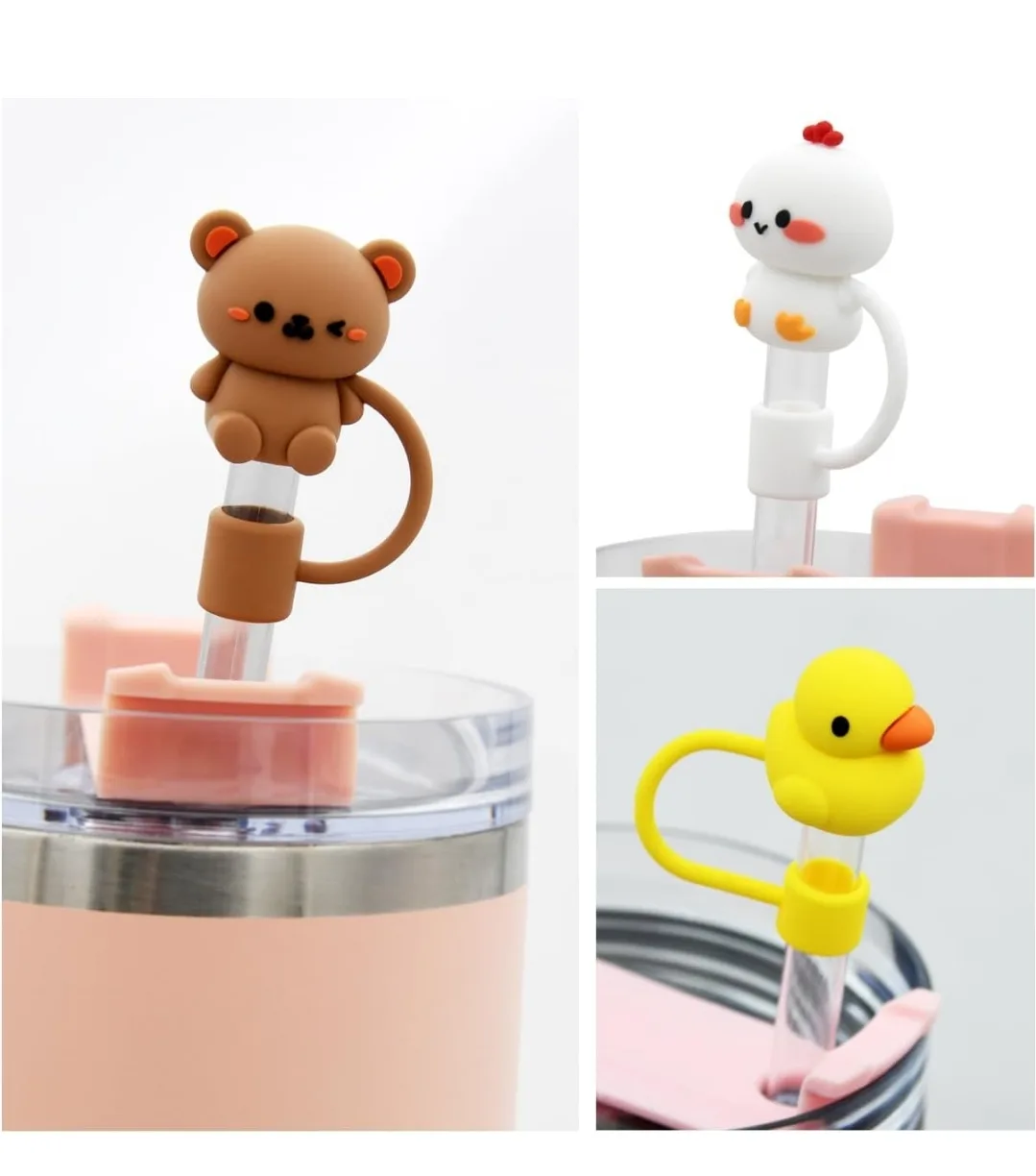 Cute Animal Straw Cover Cap image indicator(3)