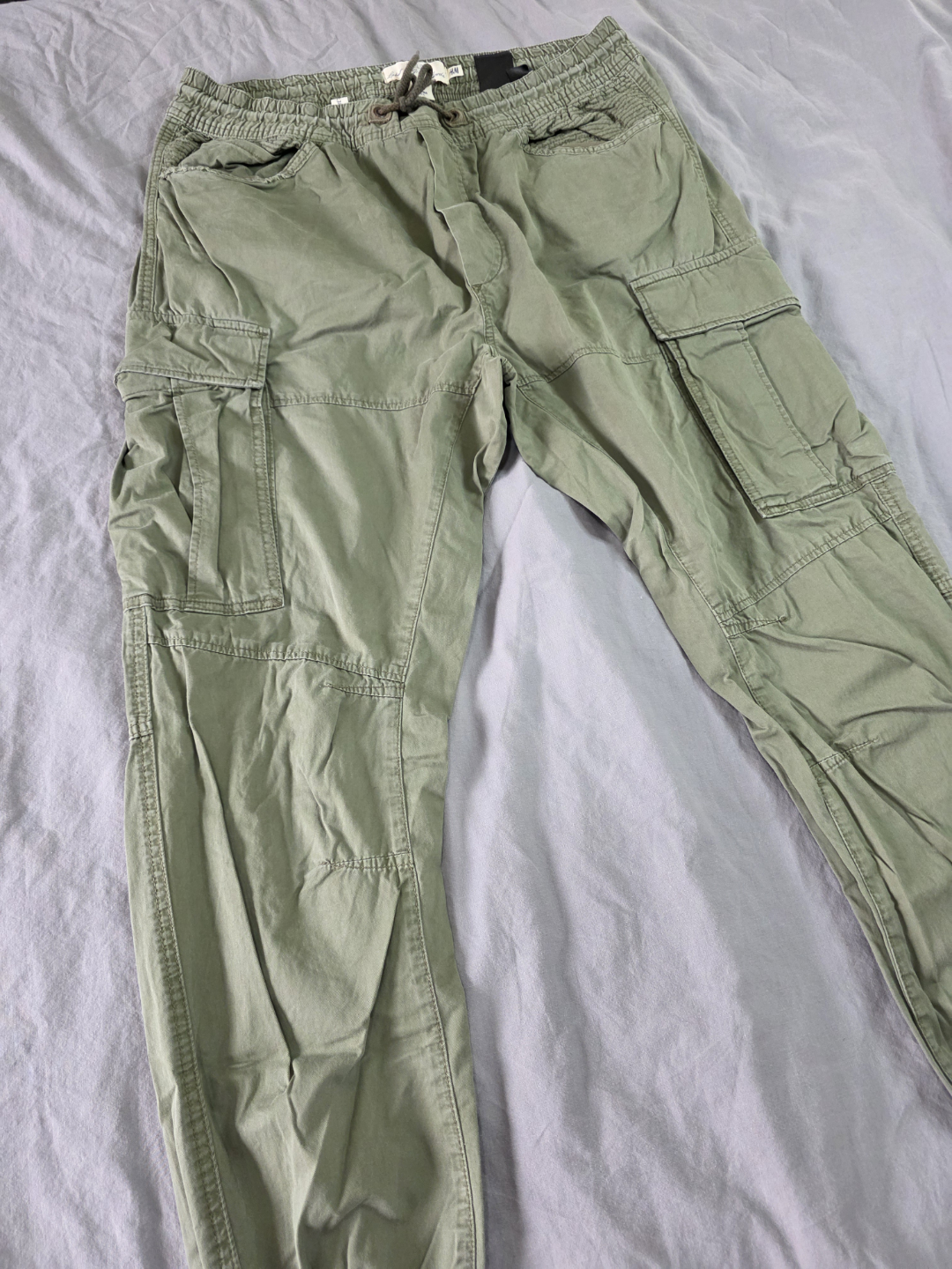 H&M - Men's Olive Green Cargo Joggers - Size XL - photo 2