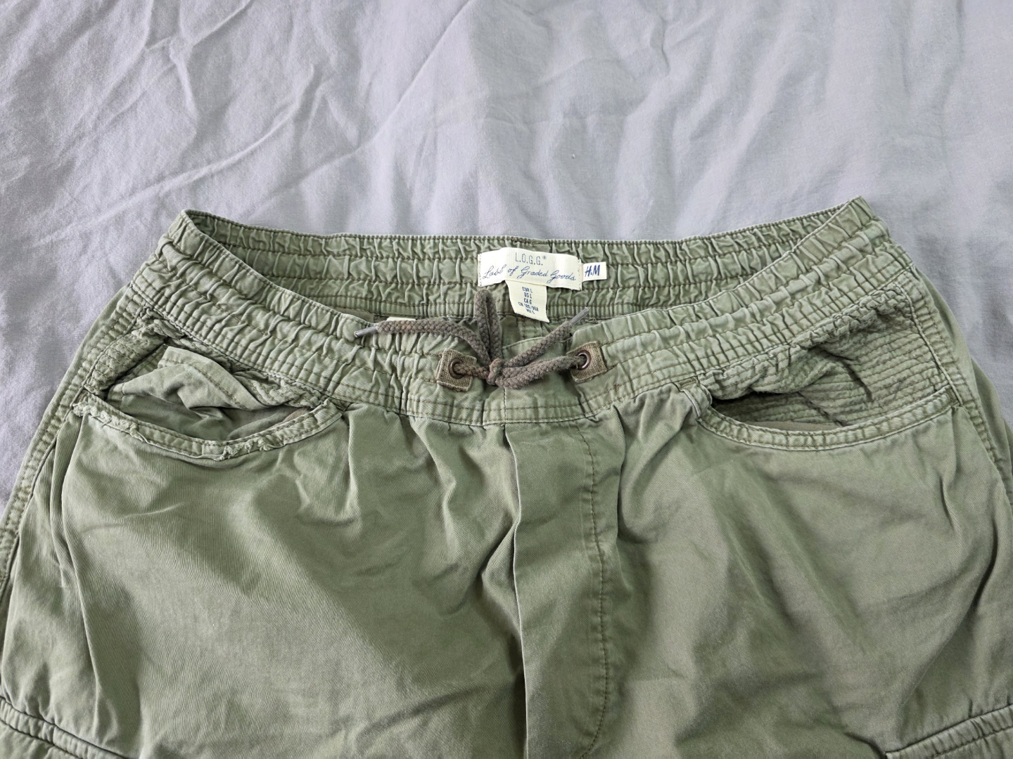 H&M - Men's Olive Green Cargo Joggers - Size XL - photo 3
